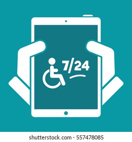 Steady handicapped assistance service - Vector web icon