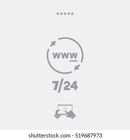 Steady internet services 24/7 - Vector web icon