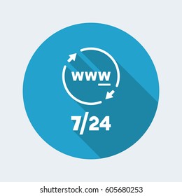 Steady internet services 24/7 - Vector web icon
