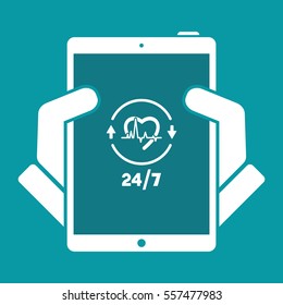 Steady medical assistance service - Vector web icon