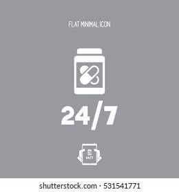 Steady medical services 24/7 - Vector web icon