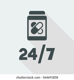 Steady medical services 24/7 - Vector web icon