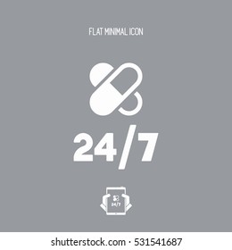 Steady medical services 7/24 - Vector web icon