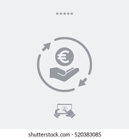 Steady money services - exchange or transfer - Vector web icon