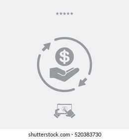 Steady money services - exchange or transfer - Vector web icon