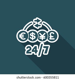 Steady money transfer service - Vector web icon