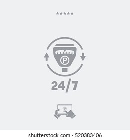 Steady parking service 24/7 - Vector web icon