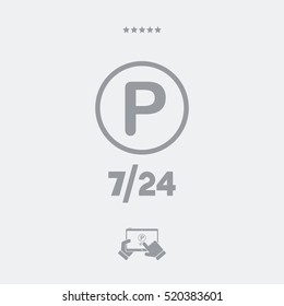 Steady parking service 24/7 - Vector web icon