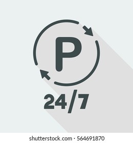 Steady parking service 24/7 - Vector web icon