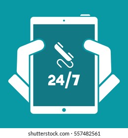 Steady phone support - Vector web icon