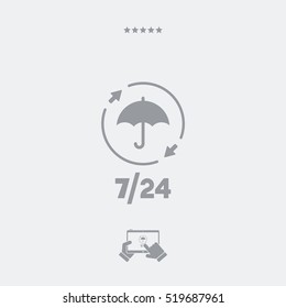 Steady protection services 24/7 - Vector web icon
