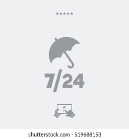 Steady protection services 24/7 - Vector web icon