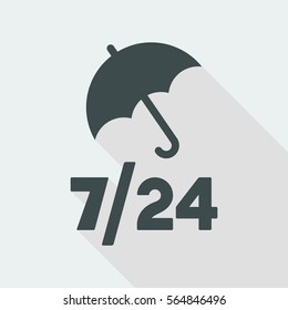 Steady protection services 24/7 - Vector web icon