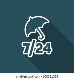 Steady protection services 24/7 - Vector web icon