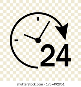 Steady Services 24/7 Thin Line Vector Icon. Flat icon isolated on the background.