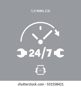 Steady services 24/7 - Vector web icon