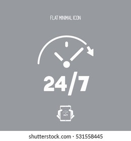 Steady services 24/7 - Vector web icon