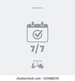 Steady services seven days - Vector web icon