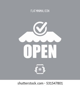Steady shopping services 24/7 - Vector web icon