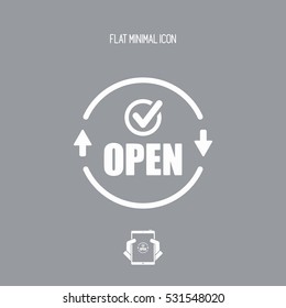 Steady shopping services 24/7 - Vector web icon