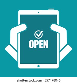 Steady shopping services 24/7 - Vector web icon