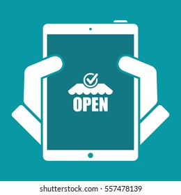 Steady shopping services 24/7 - Vector web icon