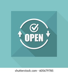 Steady shopping services 24/7 - Vector web icon