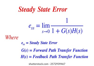 Steady State Error Formula, control system equations for various education projects 