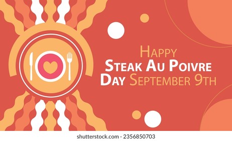 Steak Au Poivre Day vector banner design. Happy Steak Au Poivre Day modern minimal graphic poster illustration.