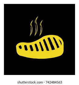 Steak barbecue icon vector