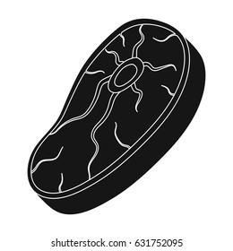 Steak for a barbecue.BBQ single icon in black style vector symbol stock illustration web.