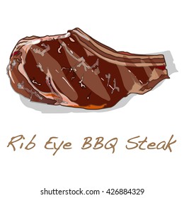 Steak BBQ vector isolated on white 