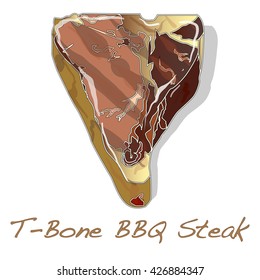 Steak BBQ vector isolated on white 