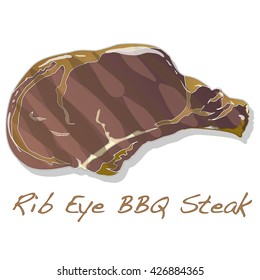 Steak BBQ vector isolated on white 