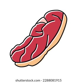 steak beef color icon vector. steak beef sign. isolated symbol illustration