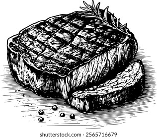 Steak beef meat hand drawn vector illustration