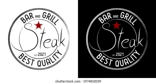 Steak, best quality meat - vector logo