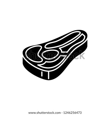 Steak black icon, vector sign on isolated background. Steak concept symbol, illustration 