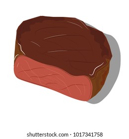 Steak with blood. Isolated vector image