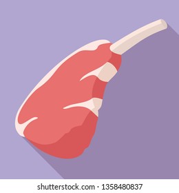 Steak bone icon. Flat illustration of steak bone vector icon for web design