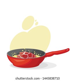 steak for breakfast vector illustration