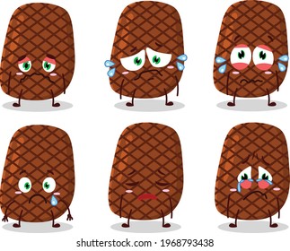 Steak cartoon in character with sad expression