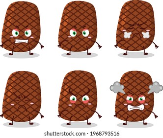 Steak cartoon character with various angry expressions