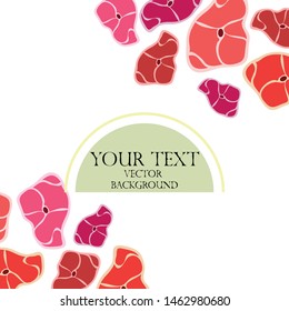 Steak. The concept of fresh meat. Vector background.