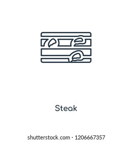 Steak concept line icon. Linear Steak concept outline symbol design. This simple element illustration can be used for web and mobile UI/UX.