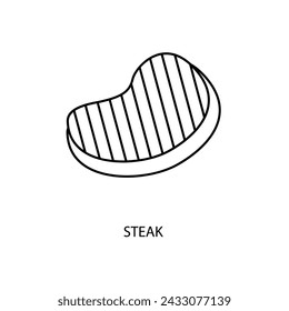 steak concept line icon. Simple element illustration. steak concept outline symbol design.