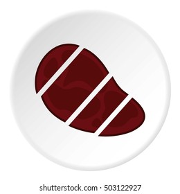 Steak cut into pieces icon. Flat illustration of steak cut into pieces vector icon for web