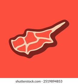 Steak Cyprus map logo. Vector retro black and red meat dishes logotype illustration. Graphic grill BBQ label, emblem, symbol. Premium beef restaurant badge