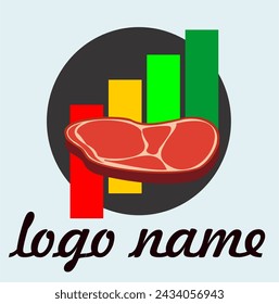 Steak design over white background, vector illustration. Vector graphic.