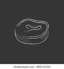 Steak. Drawn in chalk icon.